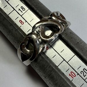 Silver plated ring open hearts design. Size 9